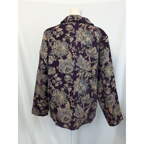 Susan Graver Purple Tapestry Embellished Detailed Stylish Jacket Blazer XL - Picture 2 of 8